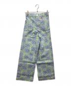 SZ Blockprintsエスゼットブロックプリント）の古着「DISCO PANTS TROPICAL ワイドパンツ」｜ブルー×グリーン