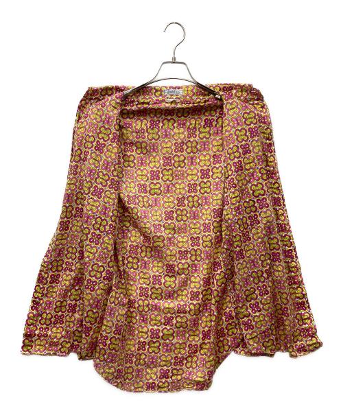 Emilio Pucci（エミリオ プッチ）Emilio Pucci (エミリオ プッチ) 総柄コットンシャツ ピンク×イエロー サイズ:Ⅳの古着・服飾アイテム