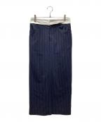 gajessガジェス）の古着「Taylor Pencil Skirt テイラーペンシルスカート」｜ネイビー×ホワイト