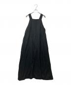 Plageプラージュ）の古着「LINEN MAXI DRESS リネンノースリーブワンピース」｜ブラック