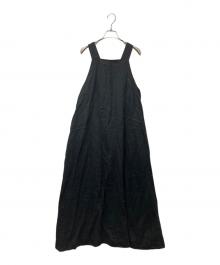 Plage（プラージュ）の古着「LINEN MAXI DRESS リネンノースリーブワンピース」｜ブラック