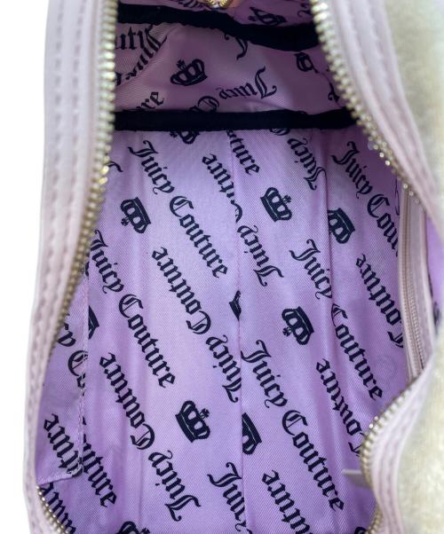 JUICY COUTURE（ジューシークチュール）JUICY COUTURE (ジューシークチュール) パイル地ミニボストンバッグ ベージュ×ピンク サイズ:表記無しの古着・服飾アイテム
