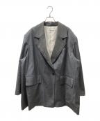 MAISON SPECIALメゾンスペシャル）の古着「Lapel Design Over Jacket ストライプオーバーサイズドジャケット」｜グレー