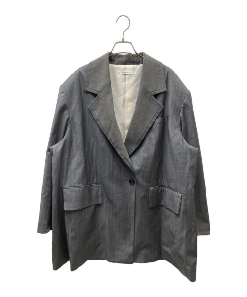 MAISON SPECIAL（メゾンスペシャル）MAISON SPECIAL (メゾンスペシャル) Lapel Design Over Jacket ストライプオーバーサイズドジャケット グレー サイズ:Freeの古着・服飾アイテム