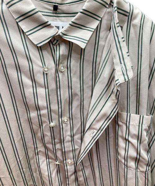 KIDILL（キディル）KIDILL (キディル) Layered Shirts レイヤードシャツ ベージュ×グリーン サイズ:Freeの古着・服飾アイテム