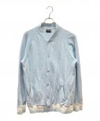 stussyステューシー）の古着「Sweat Stadium jacket スナップスウェットジャケット」｜スカイブルー