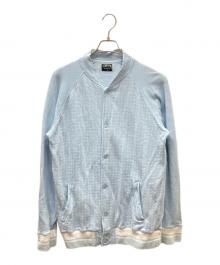 stussy（ステューシー）の古着「Sweat Stadium jacket スナップスウェットジャケット」｜スカイブルー