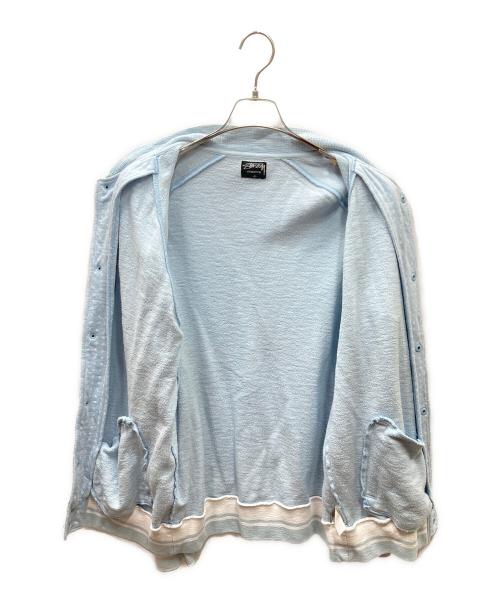 stussy（ステューシー）stussy (ステューシー) Sweat Stadium jacket スナップスウェットジャケット スカイブルー サイズ:Mの古着・服飾アイテム