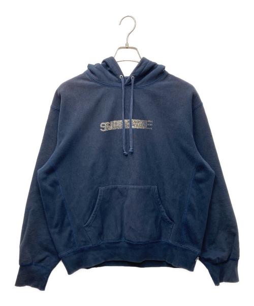 SUPREME（シュプリーム）Supreme (シュプリーム) Swarovski Motion Logo Hooded Sweatshirt ネイビー サイズ:Sの古着・服飾アイテム