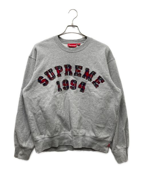 SUPREME（シュプリーム）Supreme (シュプリーム) Plaid Arc Crewneck Heather Grey グレー サイズ:Sの古着・服飾アイテム
