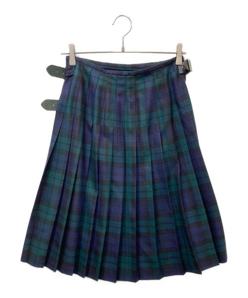 O'NEIL OF DUBLIN（オニールオブダブリン）O'NEIL OF DUBLIN (オニールオブダブリン) ラップスカート グリーン×ネイビー サイズ:US6の古着・服飾アイテム
