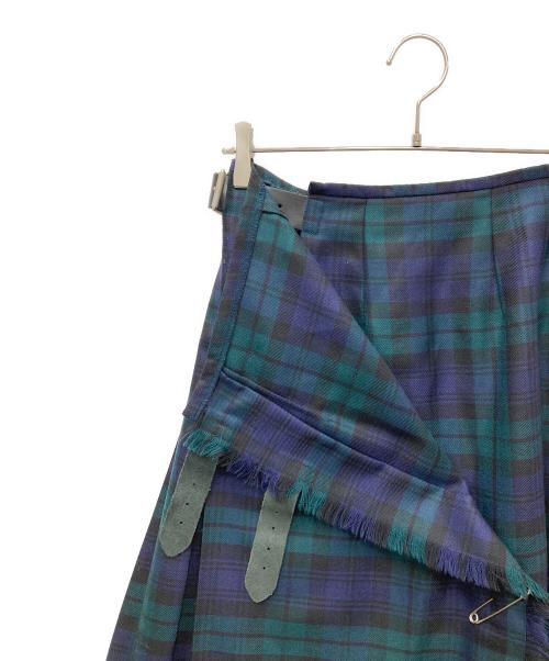 O'NEIL OF DUBLIN（オニールオブダブリン）O'NEIL OF DUBLIN (オニールオブダブリン) ラップスカート グリーン×ネイビー サイズ:US6の古着・服飾アイテム