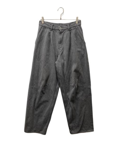 Graphpaper（グラフペーパー）Graphpaper (グラフペーパー) COLORFAST DENIM TWO TUCK PANTS カラーファストデニムツータックパンツ グレー サイズ:Sの古着・服飾アイテム