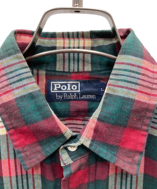 POLO RALPH LAUREN（ポロ・ラルフローレン）POLO RALPH LAUREN (ポロ・ラルフローレン) チェックシャツ グリーン×レッド サイズ:Lの古着・服飾アイテム