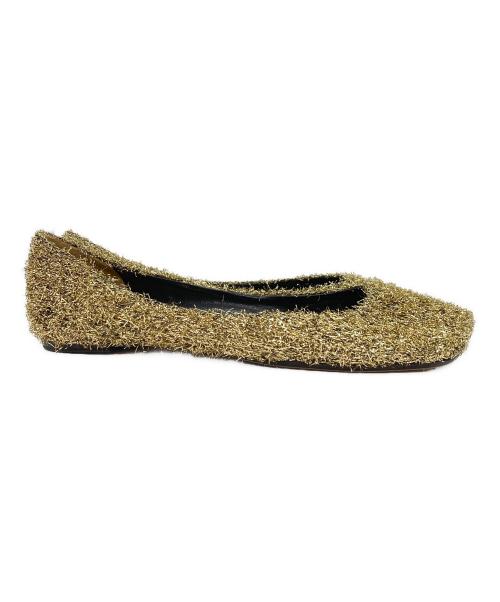 Pippichic（ピッピシック）Pippichic (ピッピシック) LINDA FLAT petit 10 SPARK GOLD バレエシューズ ゴールド サイズ:SIZE 37の古着・服飾アイテム