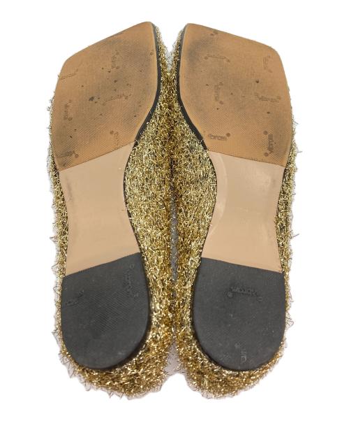 Pippichic（ピッピシック）Pippichic (ピッピシック) LINDA FLAT petit 10 SPARK GOLD バレエシューズ ゴールド サイズ:SIZE 37の古着・服飾アイテム