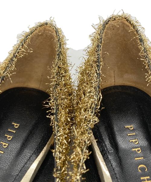 Pippichic（ピッピシック）Pippichic (ピッピシック) LINDA FLAT petit 10 SPARK GOLD バレエシューズ ゴールド サイズ:SIZE 37の古着・服飾アイテム