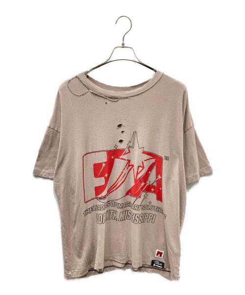 RIVINGTON roi Rebis（リヴィントンロイレヴィス）RIVINGTON roi Rebis (リヴィントンロイレヴィス) 25SS founding Narrative T-shirt ヴィンテージ加工 プリントTシャツ グレー サイズ:SIZE Mの古着・服飾アイテム