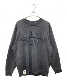 adidas×song for the mute（アディダス×ソングフォーザミュート）の古着「Long-Sleeve Tee ダメージ加工ロングスリーブカットソー」｜ブラック
