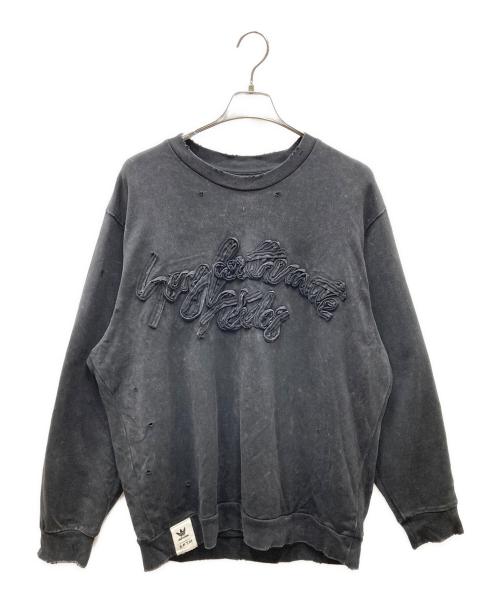 adidas（アディダス）adidas (アディダス) SONG FOR THE MUTE (ソングフォーザミュート) Long-Sleeve Tee ダメージ加工ロングスリーブカットソー ブラック サイズ:SIZE Mの古着・服飾アイテム