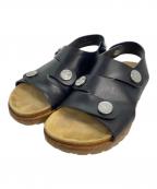 Vivienne Westwoodヴィヴィアンウエストウッド）の古着「FLINSTONE TRECK SANDAL レザーサンダル」｜ブラック×ベージュ