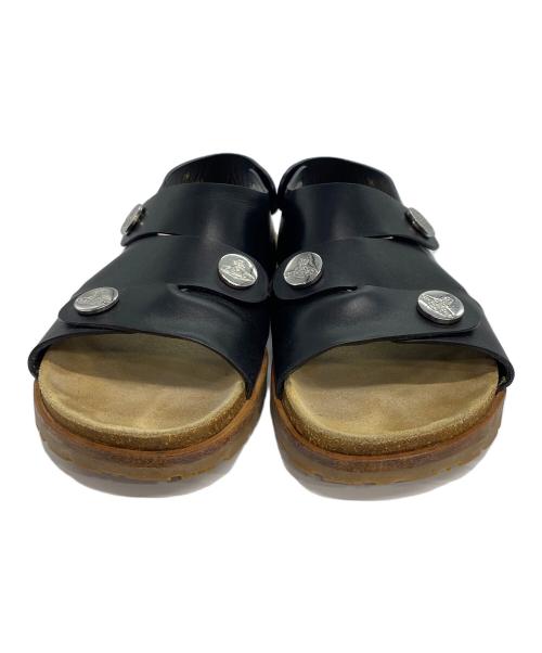 Vivienne Westwood（ヴィヴィアンウエストウッド）Vivienne Westwood (ヴィヴィアンウエストウッド) FLINSTONE TRECK SANDAL レザーサンダル ブラック×ベージュ サイズ:SIZE 36の古着・服飾アイテム