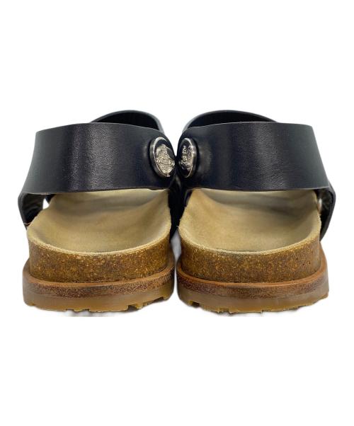 Vivienne Westwood（ヴィヴィアンウエストウッド）Vivienne Westwood (ヴィヴィアンウエストウッド) FLINSTONE TRECK SANDAL レザーサンダル ブラック×ベージュ サイズ:SIZE 36の古着・服飾アイテム
