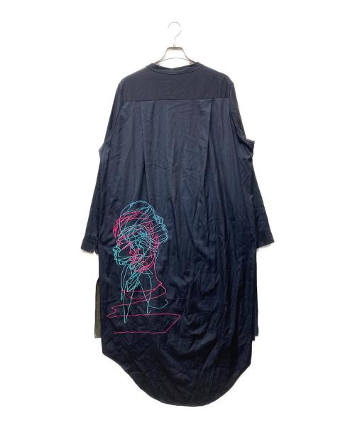 Sise（シセ）Sise (シセ) ロングシャツ ネイビー×カーキ サイズ:2の古着・服飾アイテム