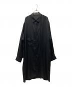 YOHJI YAMAMOTOヨウジヤマモト）の古着「16SS 裁ち切りタックデザインロングテンセルシャツ」｜ブラック
