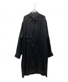 YOHJI YAMAMOTO（ヨウジヤマモト）の古着「16SS 裁ち切りタックデザインロングテンセルシャツ」｜ブラック