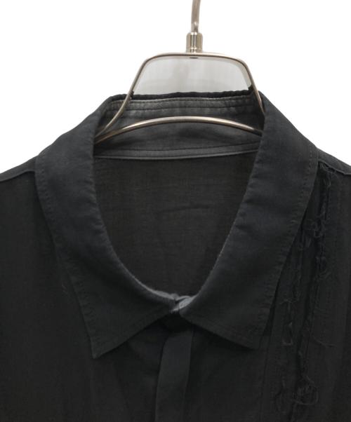 YOHJI YAMAMOTO（ヨウジヤマモト）YOHJI YAMAMOTO (ヨウジヤマモト) 16SS 裁ち切りタックデザインロングテンセルシャツ ブラック サイズ:2の古着・服飾アイテム