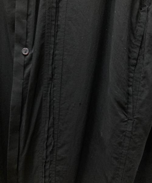 YOHJI YAMAMOTO（ヨウジヤマモト）YOHJI YAMAMOTO (ヨウジヤマモト) 16SS 裁ち切りタックデザインロングテンセルシャツ ブラック サイズ:2の古着・服飾アイテム