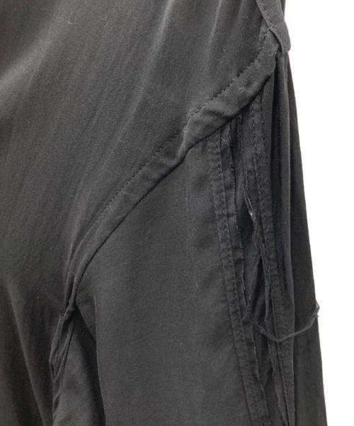 YOHJI YAMAMOTO（ヨウジヤマモト）YOHJI YAMAMOTO (ヨウジヤマモト) 16SS 裁ち切りタックデザインロングテンセルシャツ ブラック サイズ:2の古着・服飾アイテム