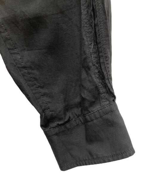 YOHJI YAMAMOTO（ヨウジヤマモト）YOHJI YAMAMOTO (ヨウジヤマモト) 16SS 裁ち切りタックデザインロングテンセルシャツ ブラック サイズ:2の古着・服飾アイテム
