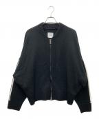 Siseシセ）の古着「Knit Balloon Blouson ニット バルーン ブルゾン ジャケット」｜ブラック