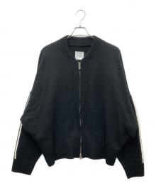 Sise（シセ）の古着「Knit Balloon Blouson ニット バルーン ブルゾン ジャケット」｜ブラック