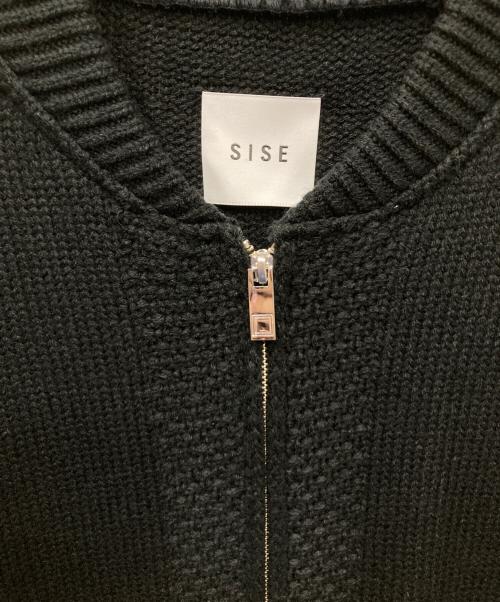 Sise（シセ）Sise (シセ) Knit Balloon Blouson ニット バルーン ブルゾン ジャケット ブラック サイズ:1の古着・服飾アイテム