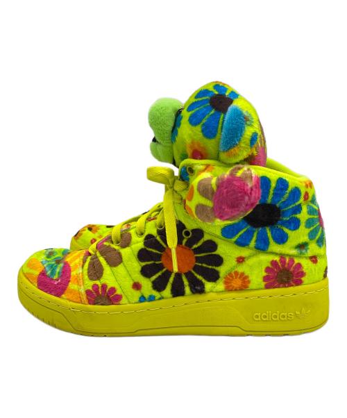 adidas（アディダス）adidas (アディダス) JEREMY SCOTT (ジェレミー スコット) ハイカットスニーカー イエロー×ピンク サイズ:SIZE 26.5cmの古着・服飾アイテム