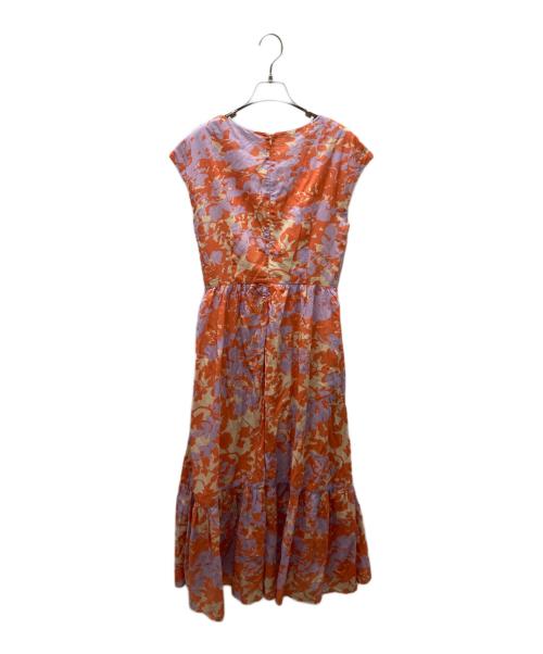 ne quittez pas（ヌキテパ）ne quittez pas (ヌキテパ) Shadow Botanical Print Sleeveless Dress シャドー ボタニカル プリントスリーブレス ドレス ワンピース オレンジ×パープル サイズ:Freeの古着・服飾アイテム