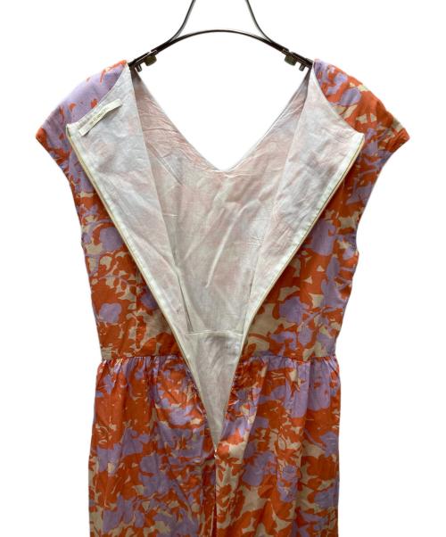 ne quittez pas（ヌキテパ）ne quittez pas (ヌキテパ) Shadow Botanical Print Sleeveless Dress シャドー ボタニカル プリントスリーブレス ドレス ワンピース オレンジ×パープル サイズ:Freeの古着・服飾アイテム