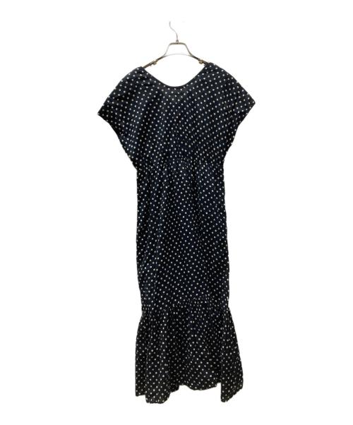 ne quittez pas（ヌキテパ）ne quittez pas (ヌキテパ) C.VOILE DOT PRONT FRENCH SLEEVE DRESS ドットプリントフレンチスリーブドレス ワンピース ブラック×ホワイト サイズ:Mの古着・服飾アイテム