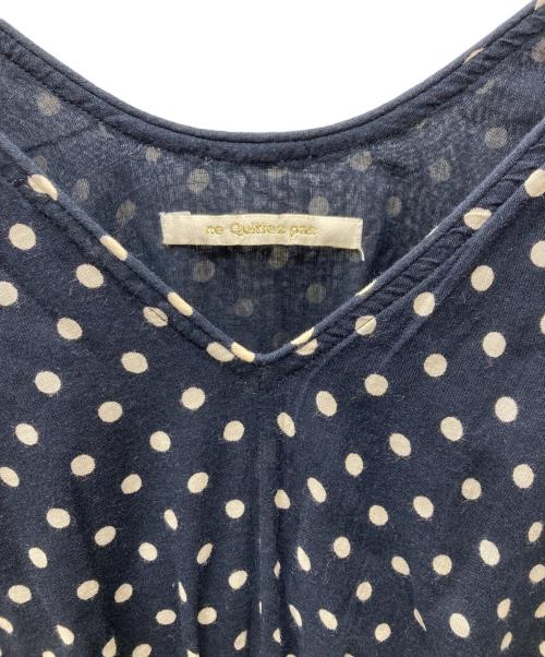 ne quittez pas（ヌキテパ）ne quittez pas (ヌキテパ) C.VOILE DOT PRONT FRENCH SLEEVE DRESS ドットプリントフレンチスリーブドレス ワンピース ブラック×ホワイト サイズ:Mの古着・服飾アイテム