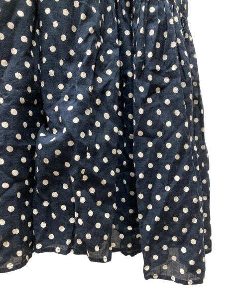 ne quittez pas（ヌキテパ）ne quittez pas (ヌキテパ) C.VOILE DOT PRONT FRENCH SLEEVE DRESS ドットプリントフレンチスリーブドレス ワンピース ブラック×ホワイト サイズ:Mの古着・服飾アイテム