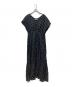 ne quittez pas（ヌキテパ）の古着「C.VOILE DOT PRONT FRENCH SLEEVE DRESS ドットプリントフレンチスリーブドレス ワンピース」｜ブラック×ホワイト