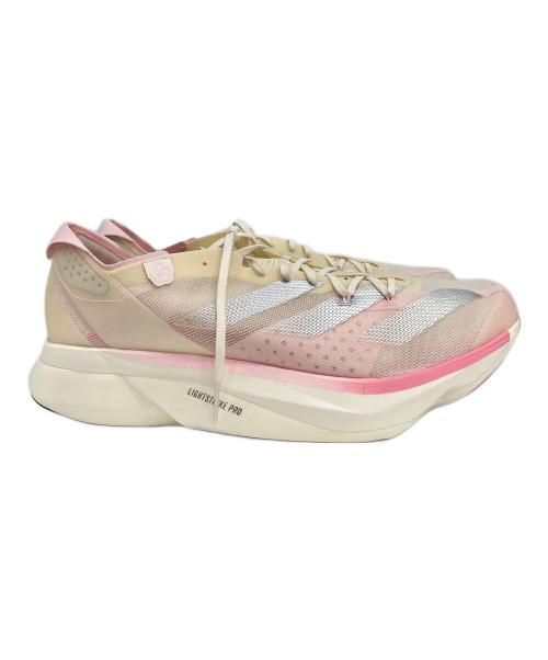 adidas（アディダス）adidas (アディダス) Adizero Adios Pro 3 スニーカー アイボリー×ピンク サイズ:SIZE 30cmの古着・服飾アイテム