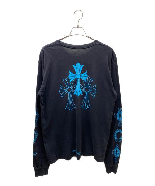 CHROME HEARTS（クロムハーツ）CHROME HEARTS (クロムハーツ) トリプルクロスロングスリーブTシャツ ブラック×ブルー サイズ:SIZE XLの古着・服飾アイテム