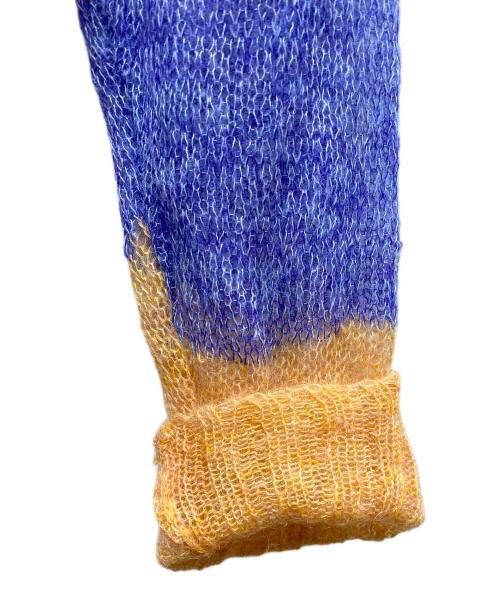 YOKE（ヨーク）YOKE (ヨーク) MOHAIR INTARSIA SHEER SWEATER モヘヤインターシャシアーセーター ブルー×オレンジ サイズ:SIZE 2の古着・服飾アイテム