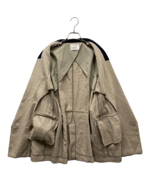EZUMI（エズミ）EZUMI (エズミ) リネンテーラードジャケット ベージュ×ネイビー サイズ:Mの古着・服飾アイテム