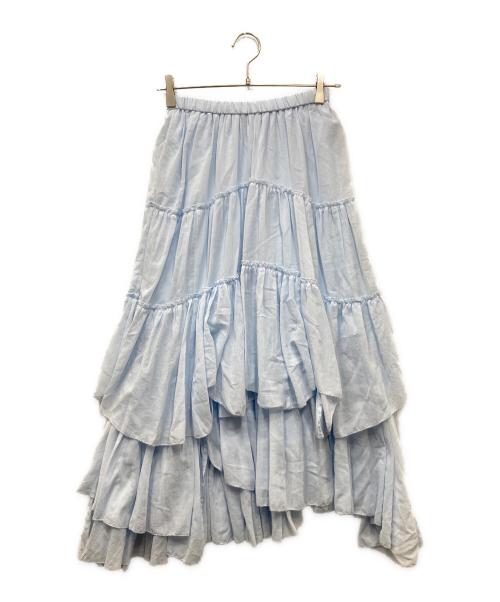 CASA FLINE（カーサフライン）CASA FLINE (カーサフライン) コットンティアードスカート ブルー サイズ:1の古着・服飾アイテム