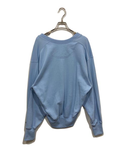 kha:ki（カーキ）kha:ki (カーキ) ハイゲージフレンチテリー Vネック スウェットシャツ ブルー サイズ:1の古着・服飾アイテム